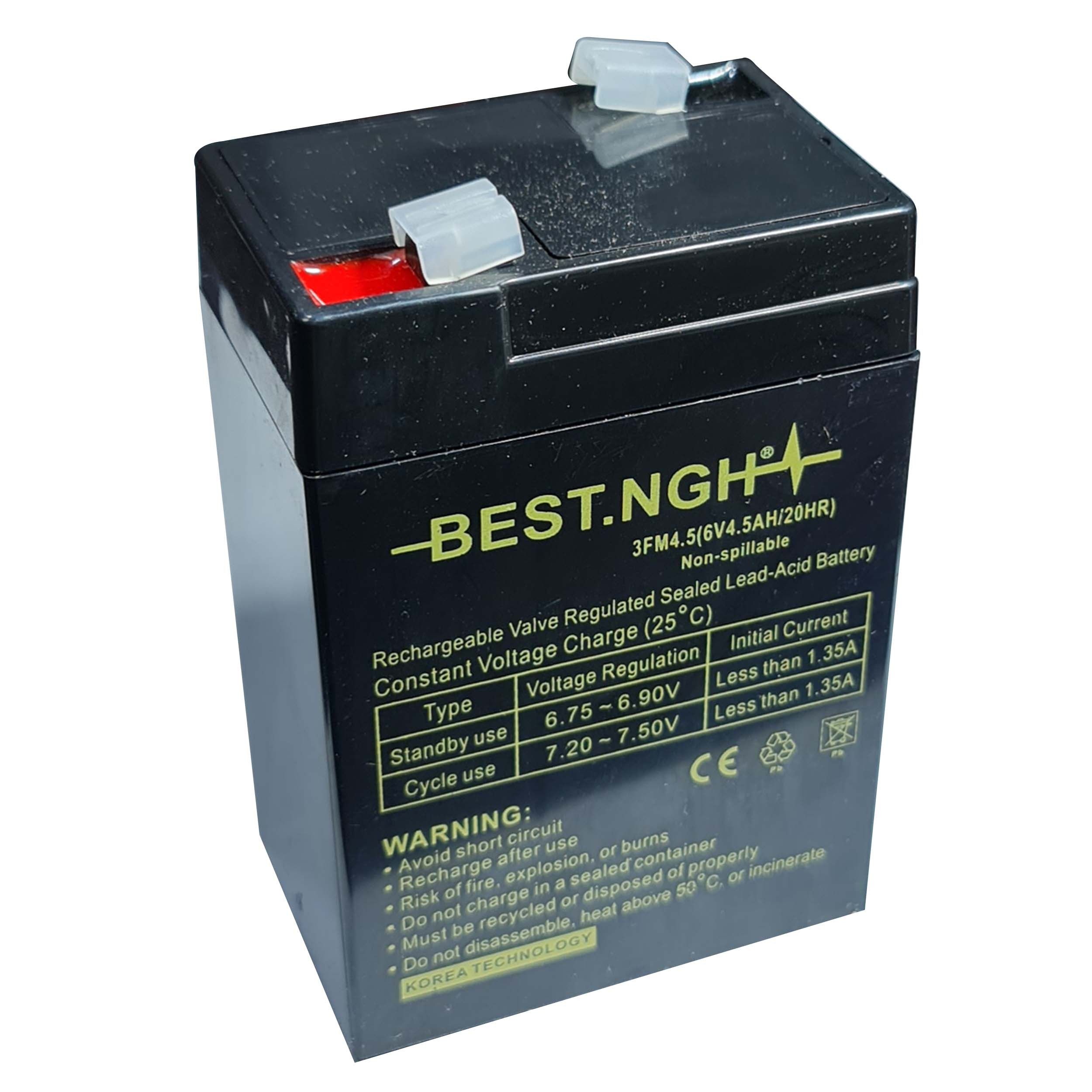 باتری سیلد اسید 6 ولت 4.5 آمپر ساعت بست ان جی اچ مدل Korea-Technology باتری سیلد اسید 6 ولت 4.5 آمپر ساعت بست ان جی اچ مدل Korea-Technology