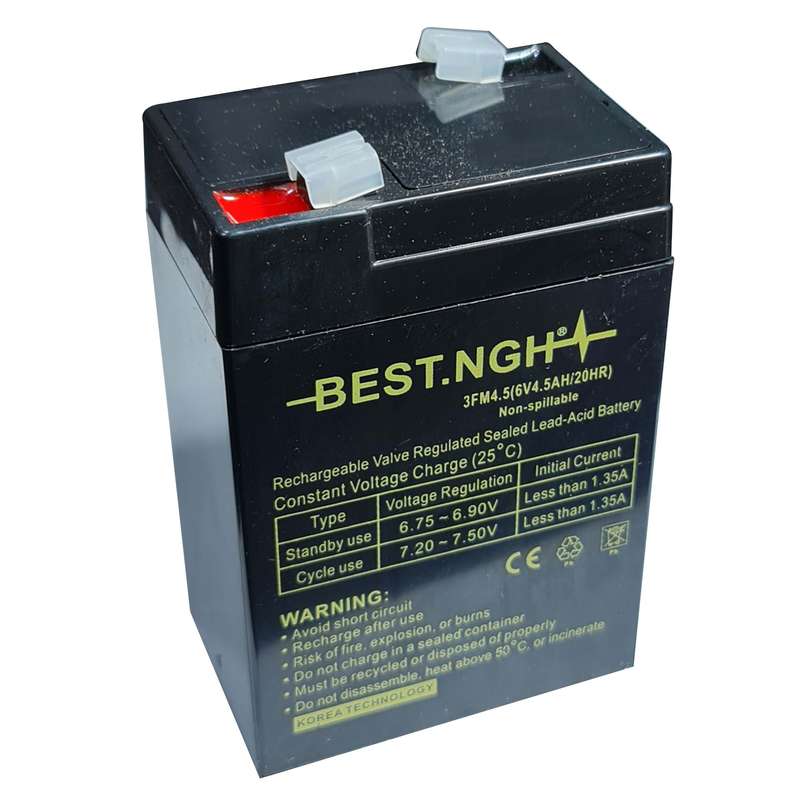 باتری سیلد اسید 6 ولت 4.5 آمپر ساعت بست ان جی اچ مدل Korea-Technology باتری سیلد اسید 6 ولت 4.5 آمپر ساعت بست ان جی اچ مدل Korea-Technology