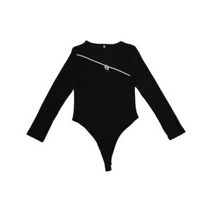 بادی آستین بلند زنانه مدل زیپ کج