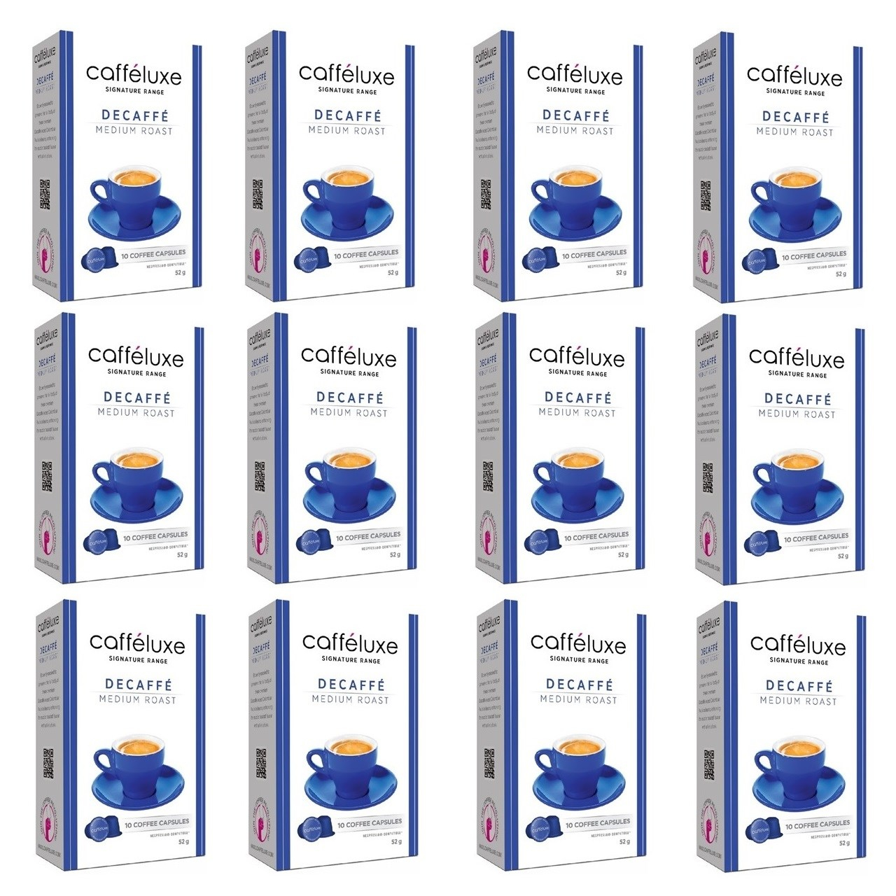 کپسول قهوه نسپرسو کافه لوکس  مدل Decaffe Medium Roast مجموعه 12 جعبه