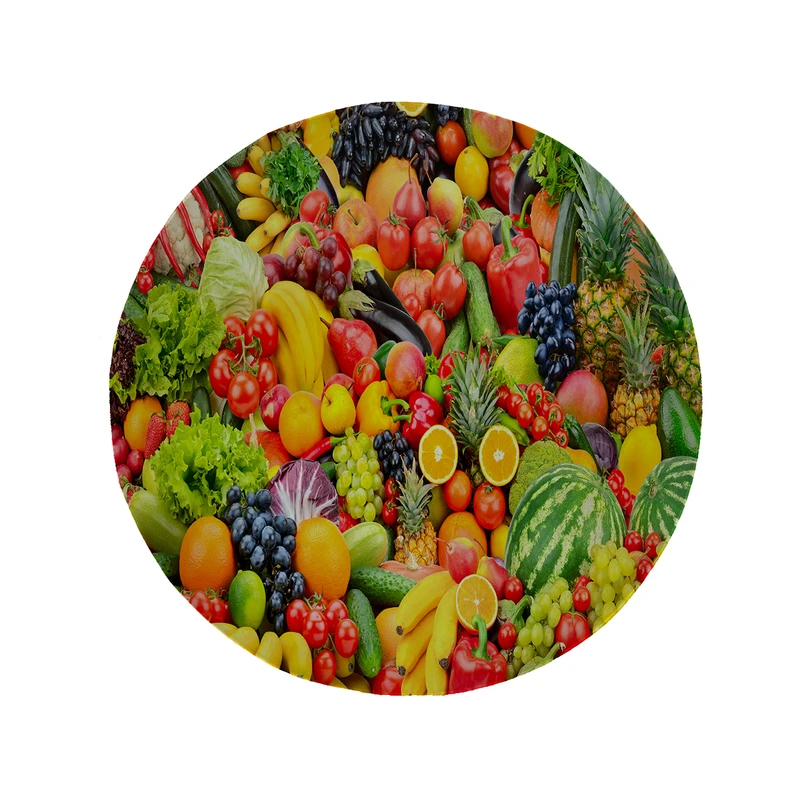 پادری مدل دایره طرح میوه کد 6353 سایز 90 × 90 سانتی متر 