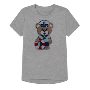 تی شرت آستین کوتاه پسرانه مدل خرس ملوان کدZ55 رنگ طوسی