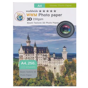 کاغذ عکس دابلیو دابلیو ام سه بعدی دورو  مدل 250g مدل Beam سایز A4 بسته 40 عددی
