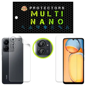 Multi Nano X-SFB Model Anti Reflex Screen Protector Suitable For Xiaomi Redmi 13C Mobile Phone Along With The Rear Skin And Camera Lens Protector