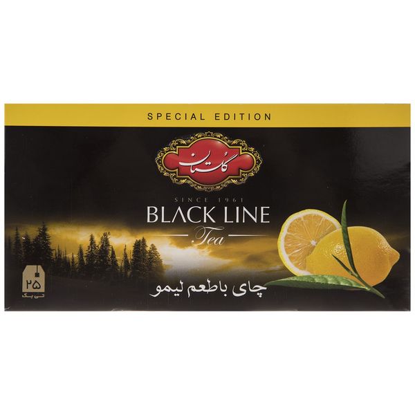 چای سیاه کیسه ای گلستان با طعم لیمو پک 25 عددی چای سیاه کیسه ای گلستان با طعم لیمو پک 25 عددی