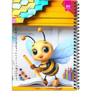 دفتر نقاشی 80 برگ بله مدل رحلی طرح فانتزی زنبور نقاش کد A4-M450