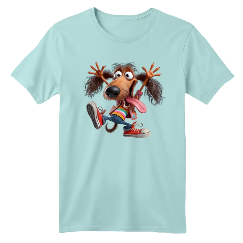 تی شرت آستین کوتاه بچگانه مدل سگ شاد