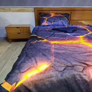 سرویس خواب مدل سه بعدی مخمل 1 نفره 4 تکه