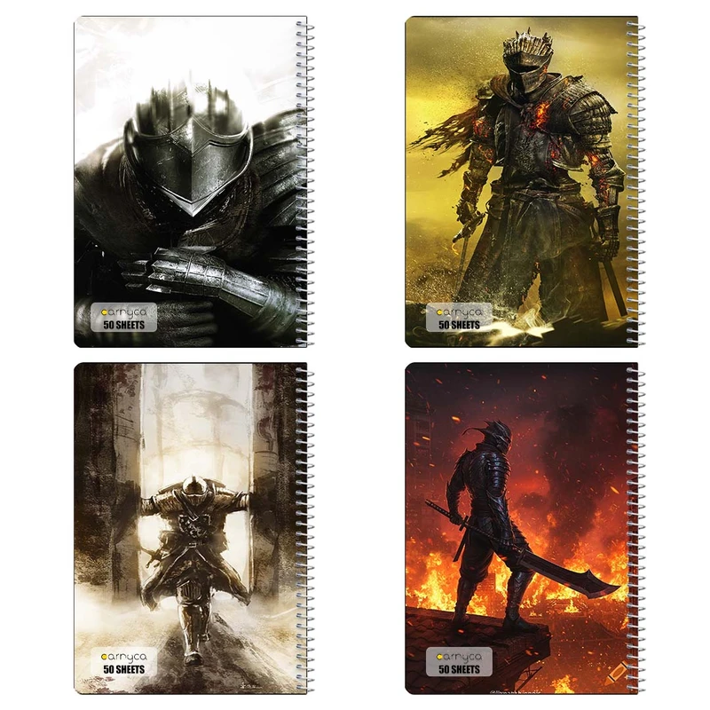دفتر نقاشي 50 برگ کارنيکا طرح دارک سولز Dark Souls کد 55272 مجموعه 4 عددی