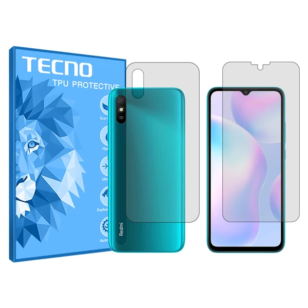 محافظ صفحه نمایش شفاف تکنو مدل HyGEL مناسب برای گوشی موبایل شیائومی Redmi 9A به همراه محافظ پشت گوشی