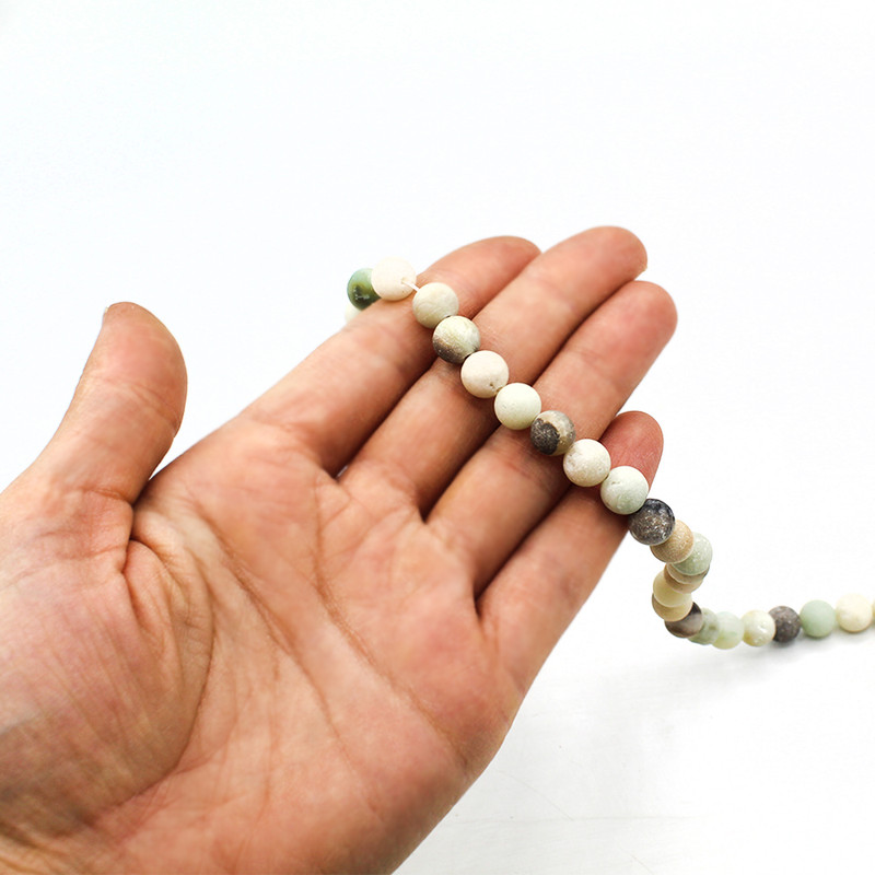 ریسه سنگ آمازونیت رزالیا مدل مات Vina-AB-155