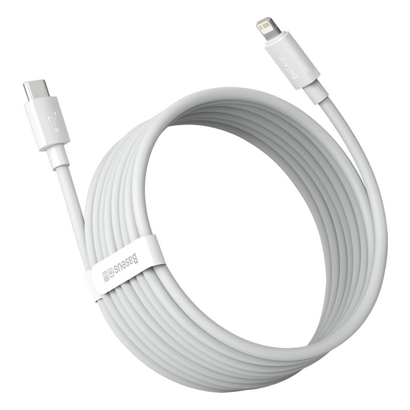 کابل تبدیل USB-C به لایتنینگ باسئوس مدل Superior PD  طول 1.5 متر بسته دو عددی