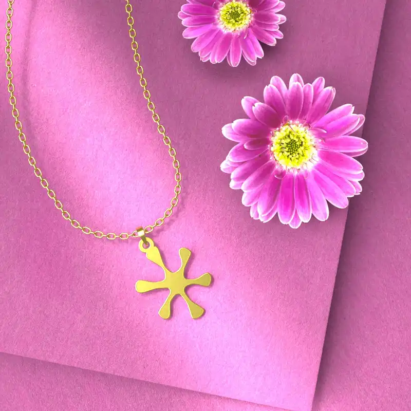 گردنبند طلا 18 عیار زنانه مدوپد مدل هندسی کد F3-1-1194