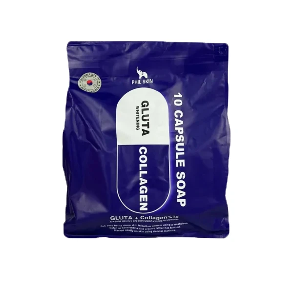 صابون شستشو ضد چروک صورت و بدن فیل اسکین مدل collagen مناسب برای انواع پوست وزن 105 گرم بسته 10 عددی