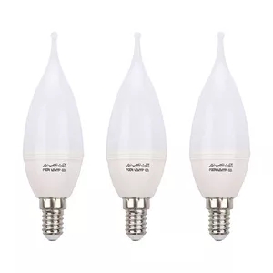 لامپ ال ای دی 5 وات لامپ نور مدل اشکی مات پایه E14 بسته 3 عددی