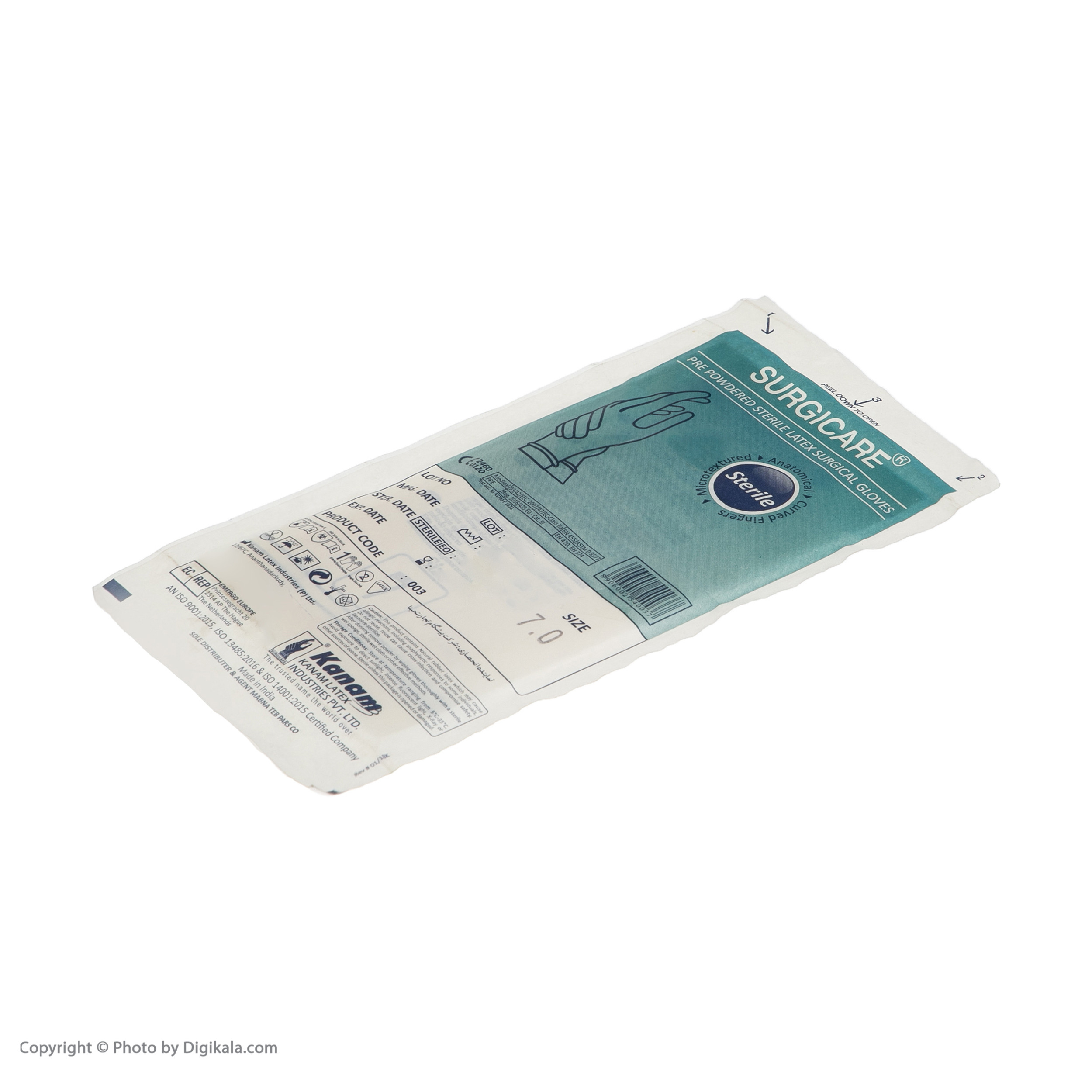 دستکش جراحی کانام مدل DA09 سایز 7 بسته 12 عددی