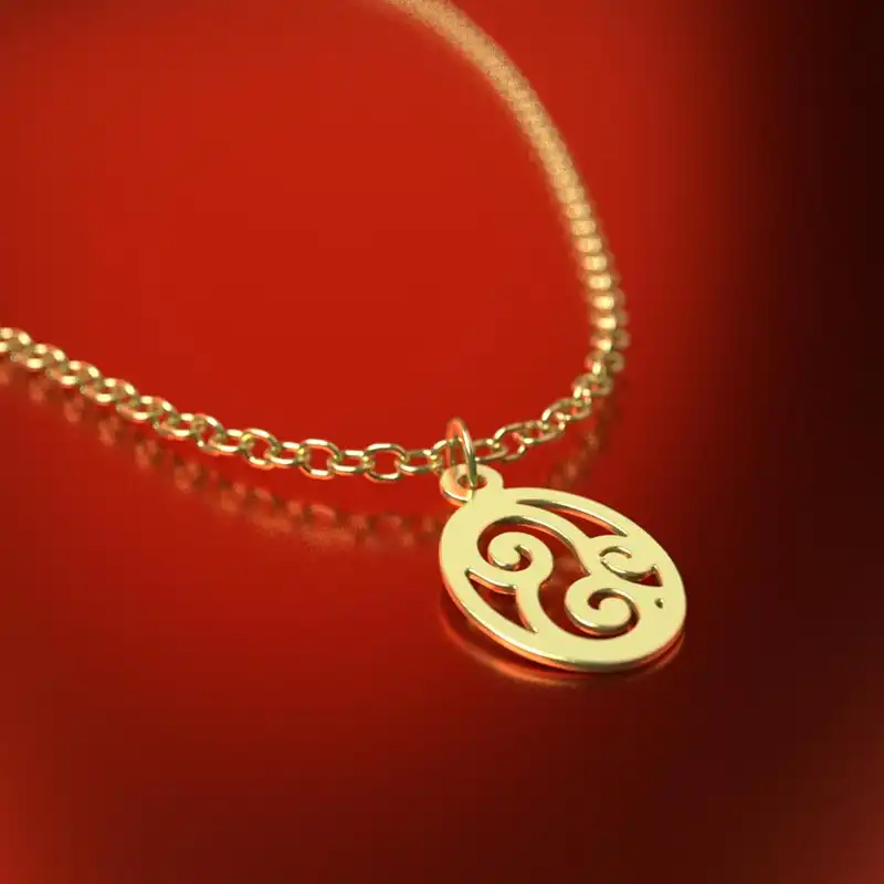 گردنبند طلا 18 عیار زنانه مدوپد مدل بیضی کد RNA10323