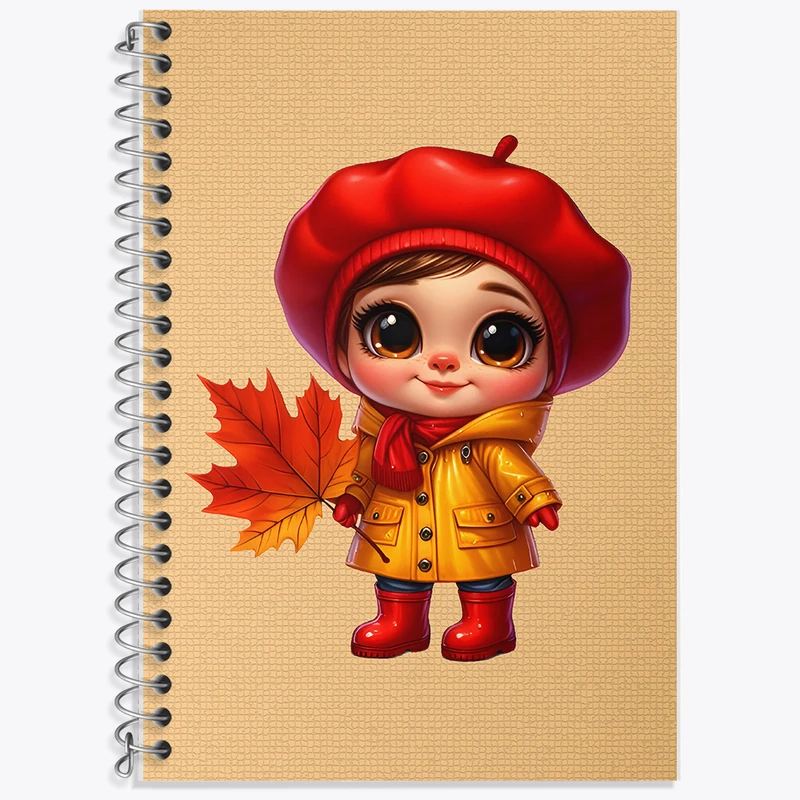 دفتر زبان 50 برگ خندالو مدل سه خط طرح دخترانه بامزه کد F6693