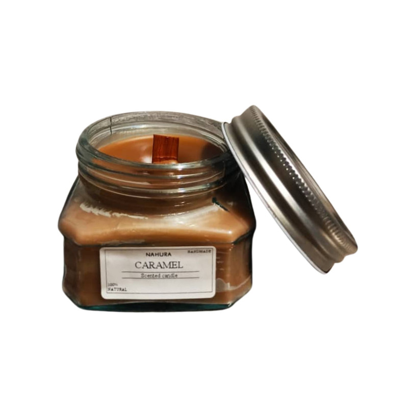 شمع لیوانی معطر مدل C009 با رایحه کارامل زمان اتمام 15 ساعت