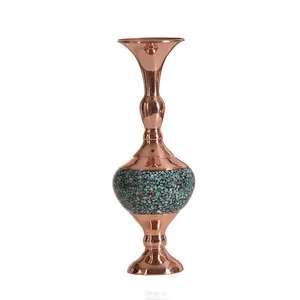 گلدان فیروزه کوبی مدل سرشانه دار 18  کد 22