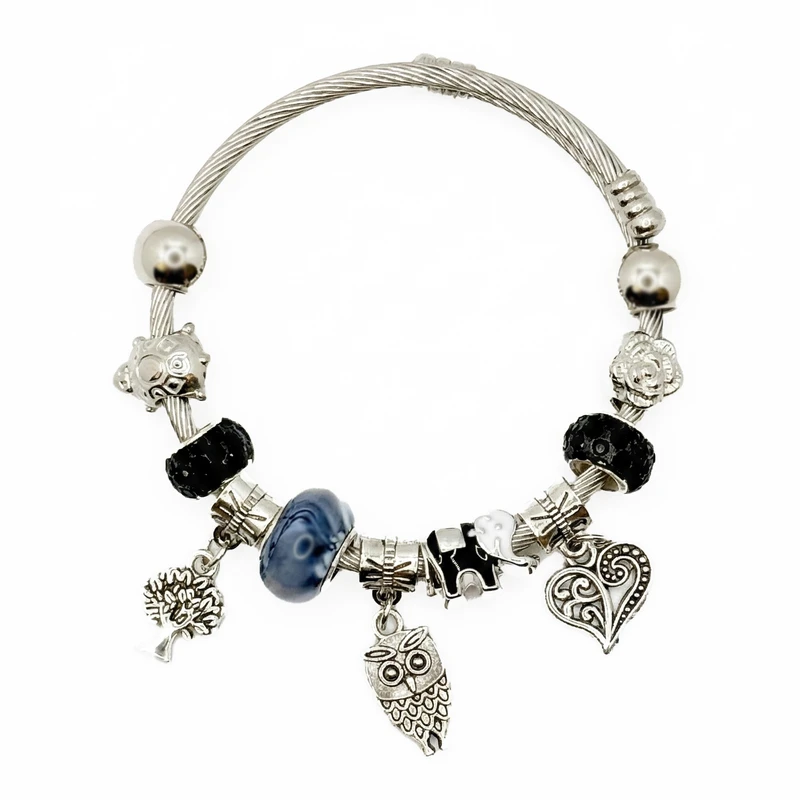 دستبند النگویی زنانه مدل جغد کد P100