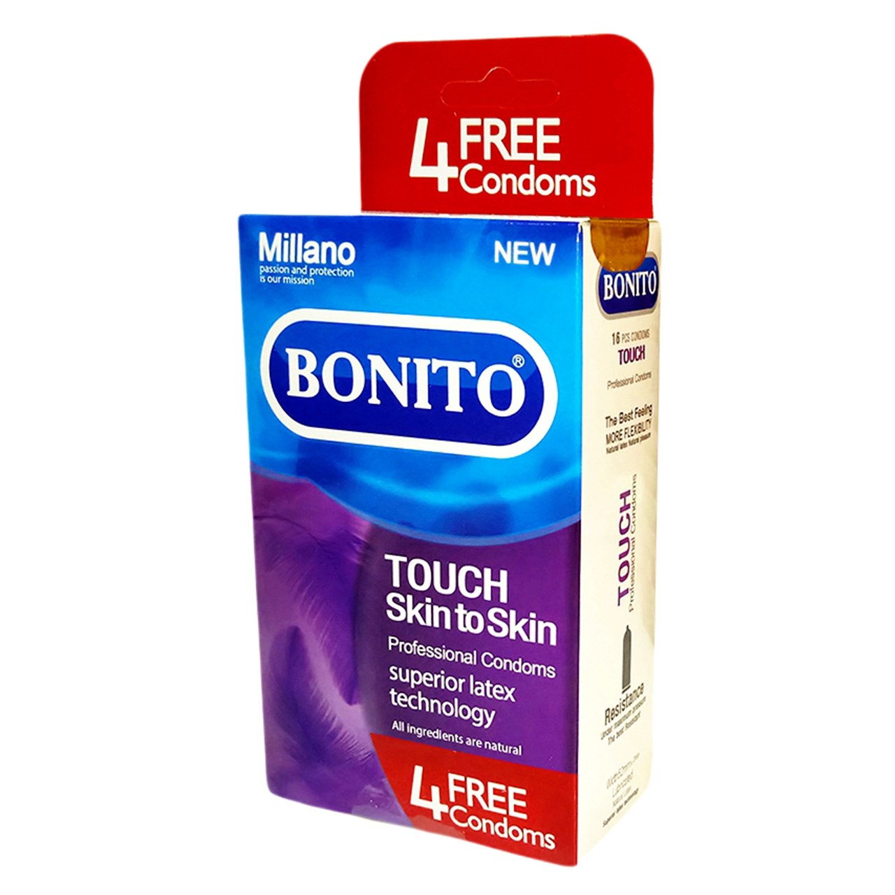 کاندوم بونیتو مدل Touch Skin To Skin بسته 16 عددی