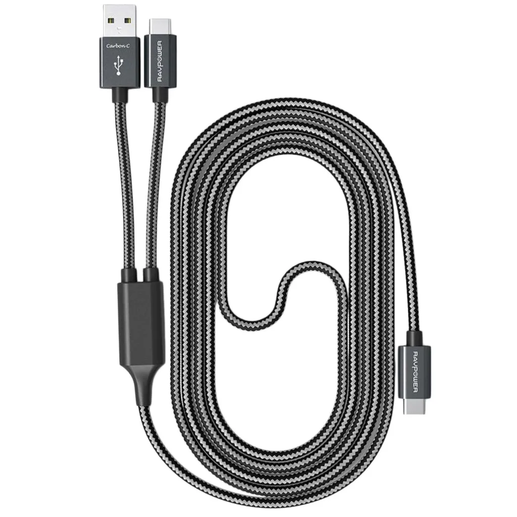 کابل تبدیل USB-C به USB 2.0/USB-C راو پاور مدل RP-TPC006 طول 1 متر