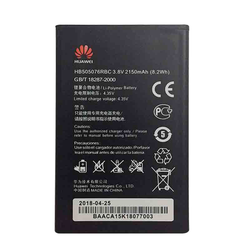  باتری موبایل مدل HB505076RBCC ظرفیت 2150 میلی آمپر ساعت مناسب برای گوشی موبایل هوآوی Ascend G610 