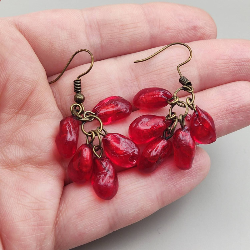 گوشواره آویز زنانه مدل دانه های انار