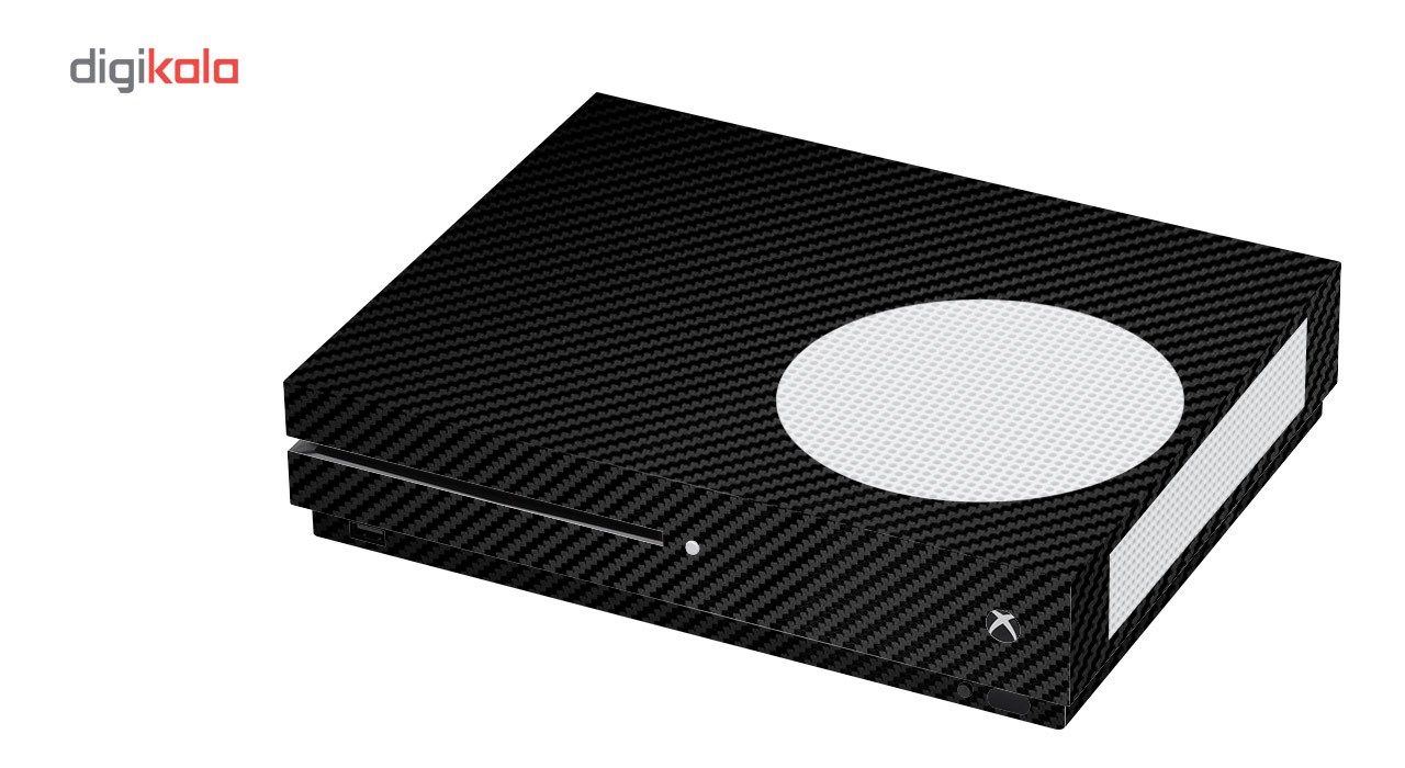 برچسب ماهوت مدلBlack Carbon-fiber Texture مناسب برای کنسول بازی Xbox One S