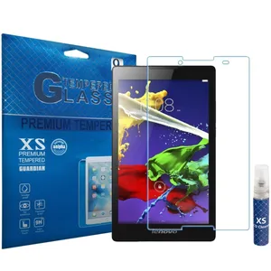 محافظ صفحه نمایش شیشه ای ایکس اس مدل تمپرد مناسب برای تبلت لنوو Tab 2 A8-50 به همراه اسپری پاک کننده صفحه XS