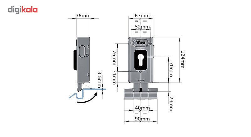 قفل برقی پادری24 ولت ویرو مدل V06