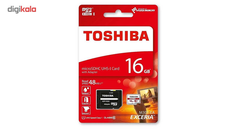 کارت حافظه MicroSDHC توشیبا مدل Exceria M301 کلاس 10 استاندارد UHS-I U1 سرعت 48MBps ظرفیت 16GB
