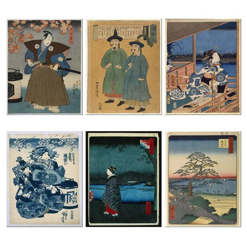 پوستر هایکا هوم طرح هنر ژاپنی وینتیج مجموعه 6 عددی