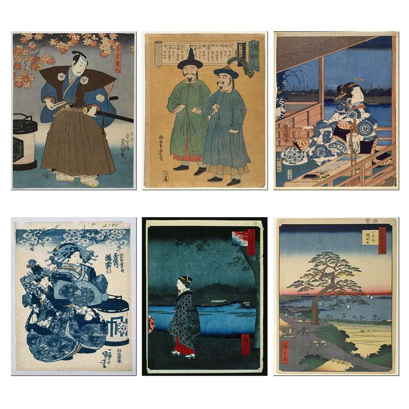 پوستر هایکا هوم طرح هنر ژاپنی وینتیج مجموعه 6 عددی