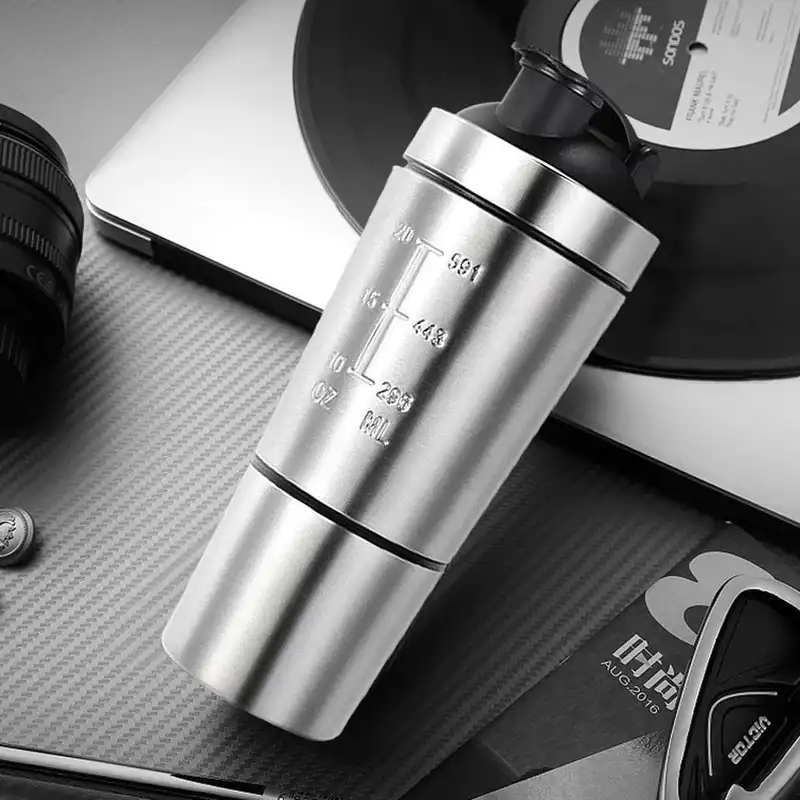 شیکر راک فیتنس مدل استیل ظرفیت 0.7 لیتر