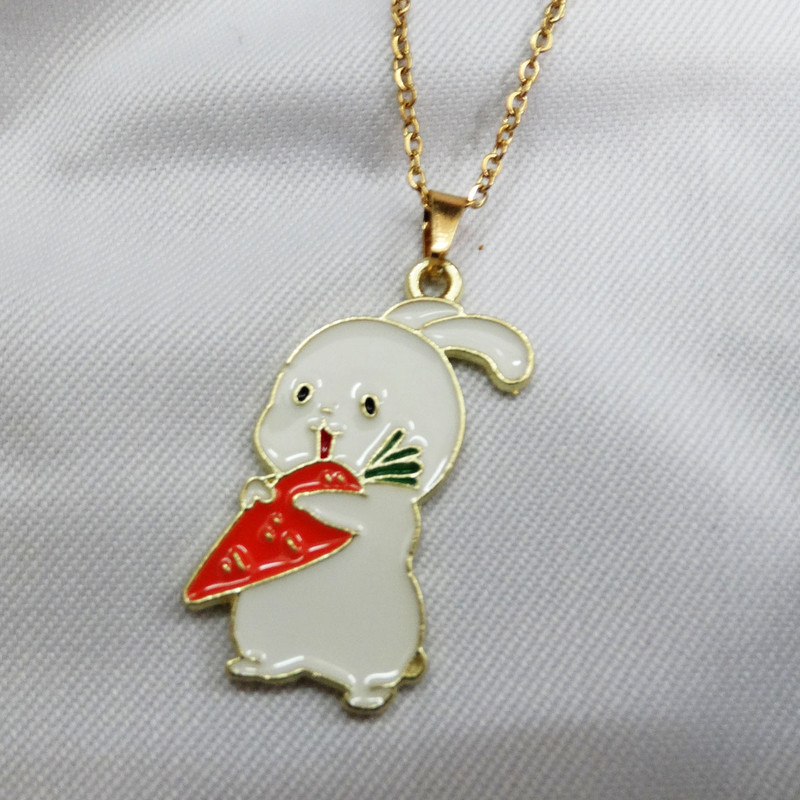 گردنبند دخترانه مدل خرگوش هویج دار بازیگوش  کد GZ-Beh-05