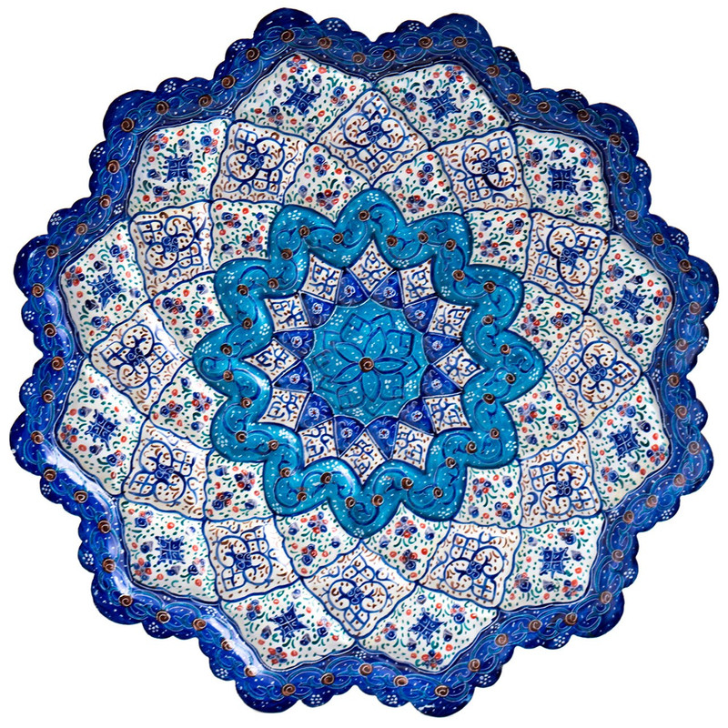 بشقاب میناکاری رستا طرح 237-15-102 قطر 25 سانتی متر
