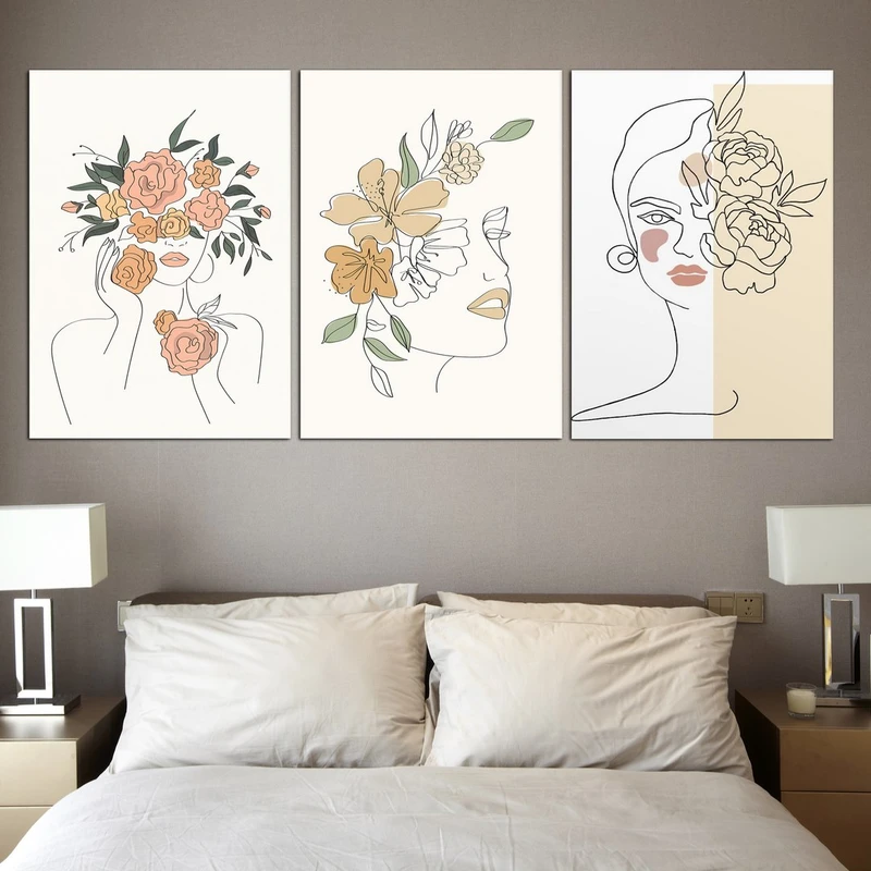 تابلو شاسی بکلیت طرح مینیمال پرتره مدرن مدل SH-578 مجموعه 3 عددی