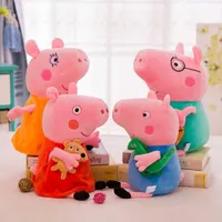 عروسک طرح پپاپیگ مدل Peppa Family ارتفاع 30 سانتی متر بسته 4 عددی