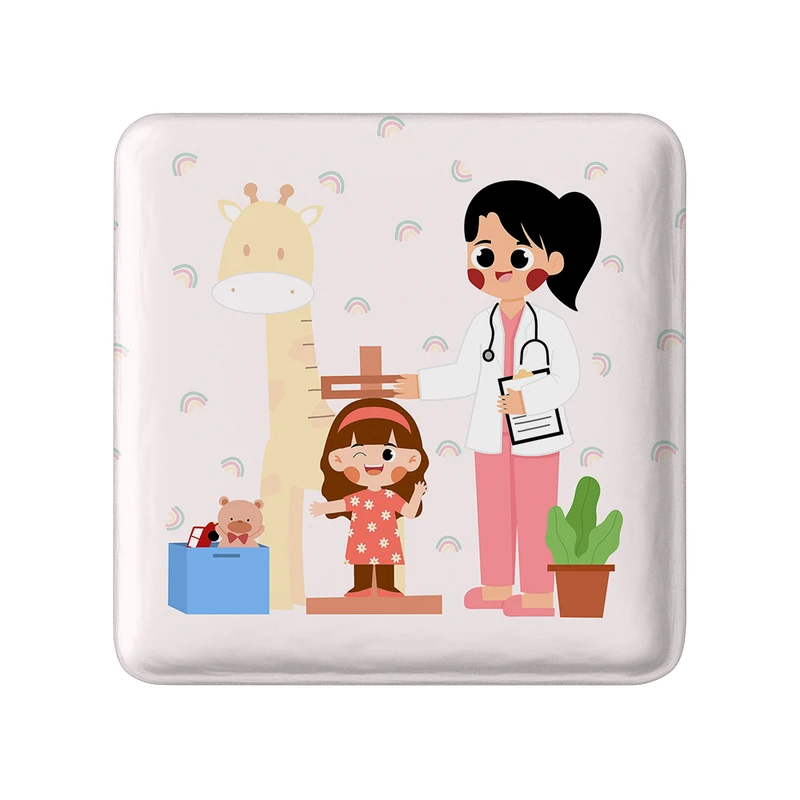 مگنت خندالو طرح پزشک و پرستار کودکانه مدل مربعی کد 36515