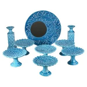مجموعه ظروف هفت سین ۹ پارچه طرح ترمه