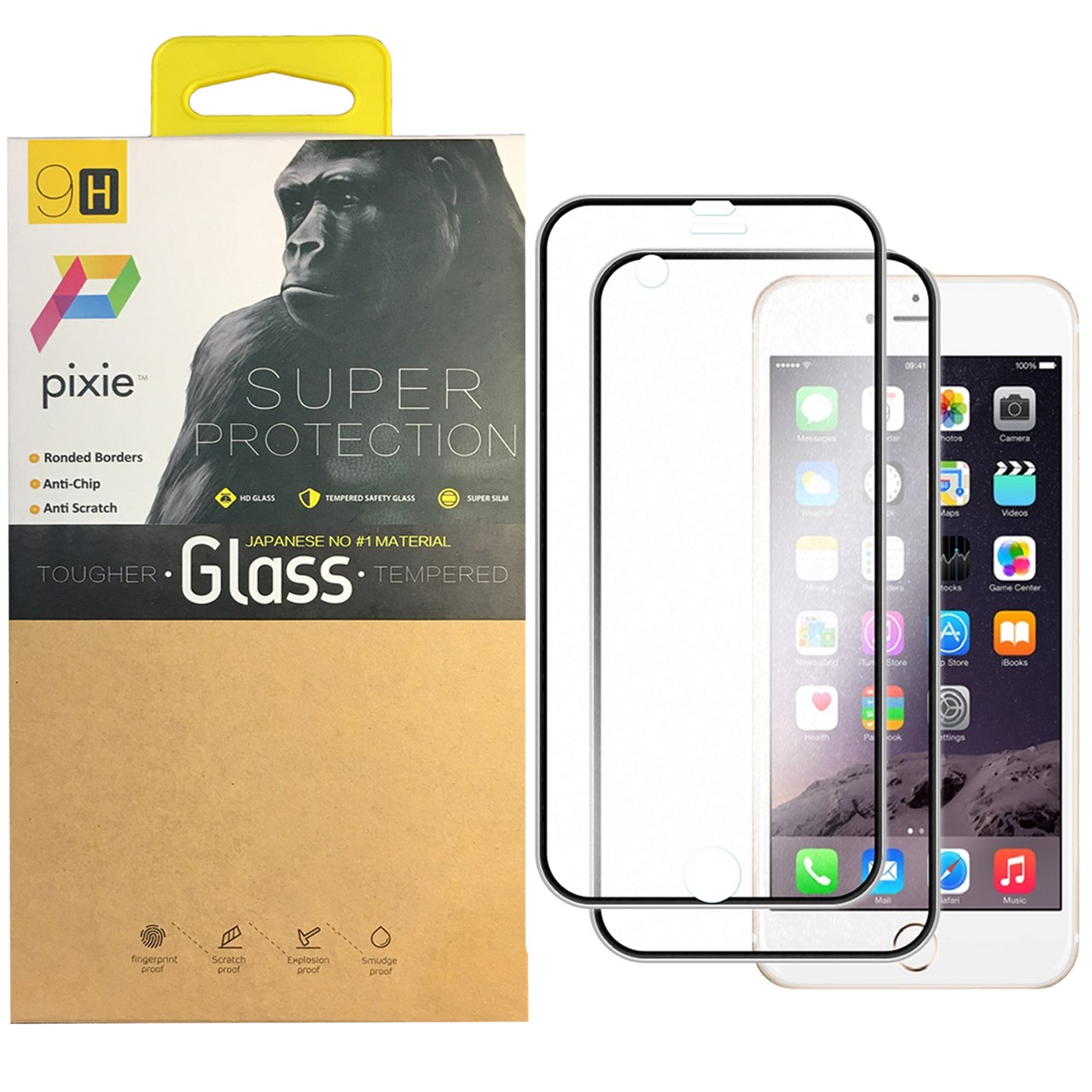 محافظ صفحه نمایش تمام چسب شیشه ای پشت و جلوی  پیکسی مدل Titanium مناسب برای گوشی اپل آیفون 8