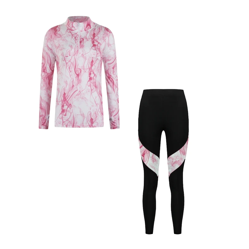 ست تی‌شرت و لگینگ ورزشی زنانه مدل 276-1401