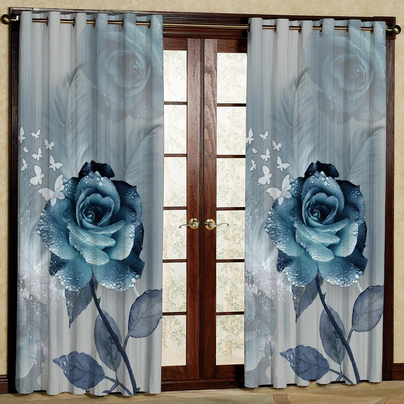 پرده چاپی مدل گل مخمل پانچی کد 1030سایز 140x200 سانتی متر