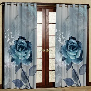 پرده مدل گل رز هازان پانچی کد 1030 سایز 140x200 سانتی متر