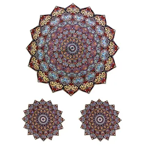 ست 3 تکه رومیزی ابریشمی ترمه شهداد طرح روناک