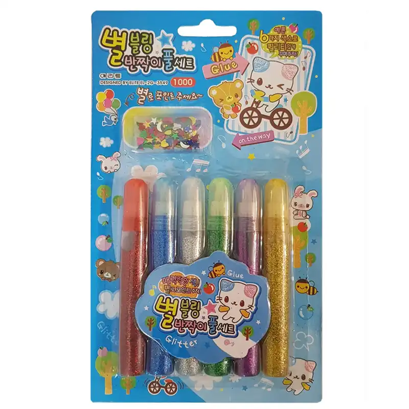 چسب اکلیلی 6 رنگ الیت مدل 3549