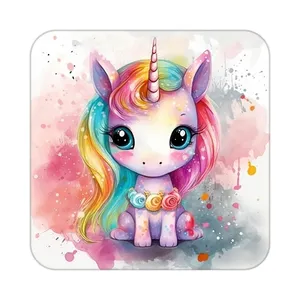 زیر لیوانی کاکتی طرح اسب تک شاخ و یونیکورن مدل mp33428