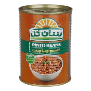 کنسرو لوبیا چیتی با ادویه تبریزی سان گل - 420 گرم